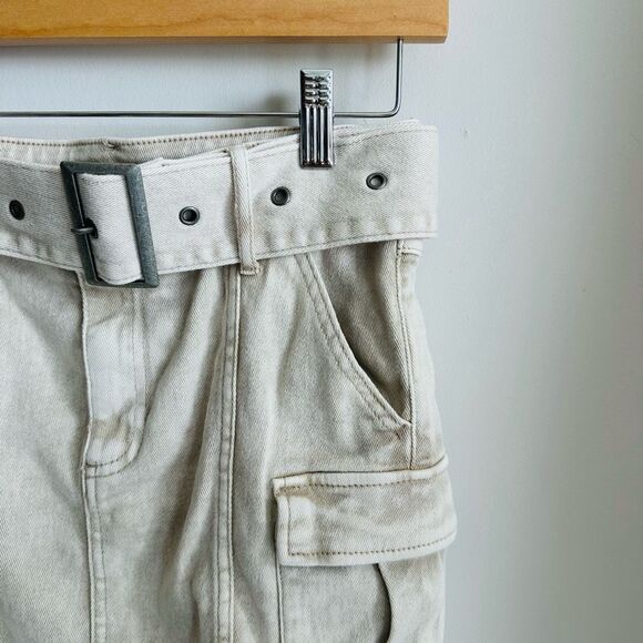 NWT H&M Divided Belted Cargo Mini Skirt – Khaki Tan – Size 2 (Fits Small) - Picture 7 of 9